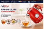 Retro Electric Kettle – Stainless Steel Kettle with Temperature Gauge - Image 3
