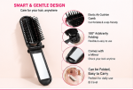 Folding Hair Brush & Mirror – Compact 2-in-1 Travel Detangling Brush - Image 3