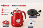 Retro Electric Kettle – Stainless Steel Kettle with Temperature Gauge - Image 2