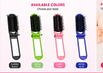 Folding Hair Brush & Mirror – Compact 2-in-1 Travel Detangling Brush - Image 2
