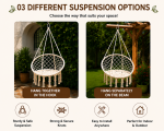 Macrame Hanging Chair – Boho Hammock Swing for Indoor & Outdoor - Image 2