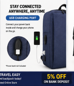 Travel Laptop Backpack – Water Resistant, Anti-Theft & USB Charging Business Backpack - Image 5