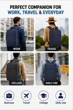 Travel Laptop Backpack – Water Resistant, Anti-Theft & USB Charging Business Backpack - Image 3