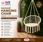 Macrame Hanging Chair – Boho Hammock Swing for Indoor & Outdoor