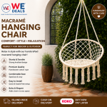 Macrame Hanging Chair – Boho Hammock Swing for Indoor & Outdoor