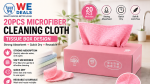 20PCS Microfiber Cleaning Cloth Tissue Box – Strong Absorbent Quick-Dry Reusable Cleaning Wipes for Kitchen, Home & Car