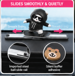 Kebidumei Skating Bear Car Dashboard Ornament – Cute Sliding Bear with Parking Number Display - Image 6