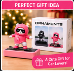 Kebidumei Skating Bear Car Dashboard Ornament – Cute Sliding Bear with Parking Number Display - Image 3