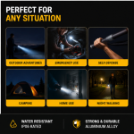 Waterproof LED Flashlight – Super Bright Aluminium Alloy Torch | IPX6 Outdoor Emergency Light - Image 2