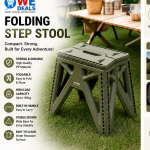 Folding Step Stool – Portable Heavy Duty Foldable Stool for Home, Camping & Travel