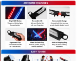 Twin Crossed LED Light Sword Set – Red & Blue Retractable Glow Swords - Image 3