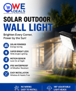 3-Head Solar Outdoor Wall Light with PIR Motion Sensor – Waterproof LED Security Light
